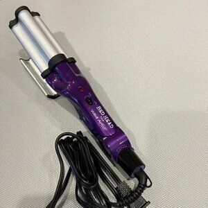 Bed Head TIGI 3-Wave Artist Curling Iron Beach Curler Crimper Purple Silver